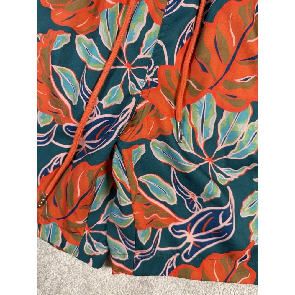 Cove Tropical Palm Leaf All Over Swim Trunks Mens Medium Multicolor Board Shorts